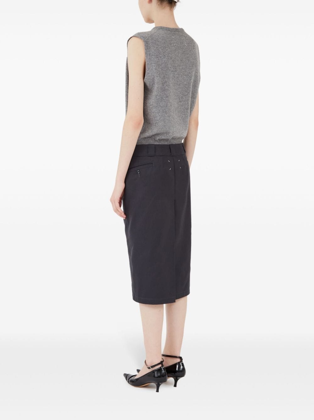 high-rise midi skirt - 6