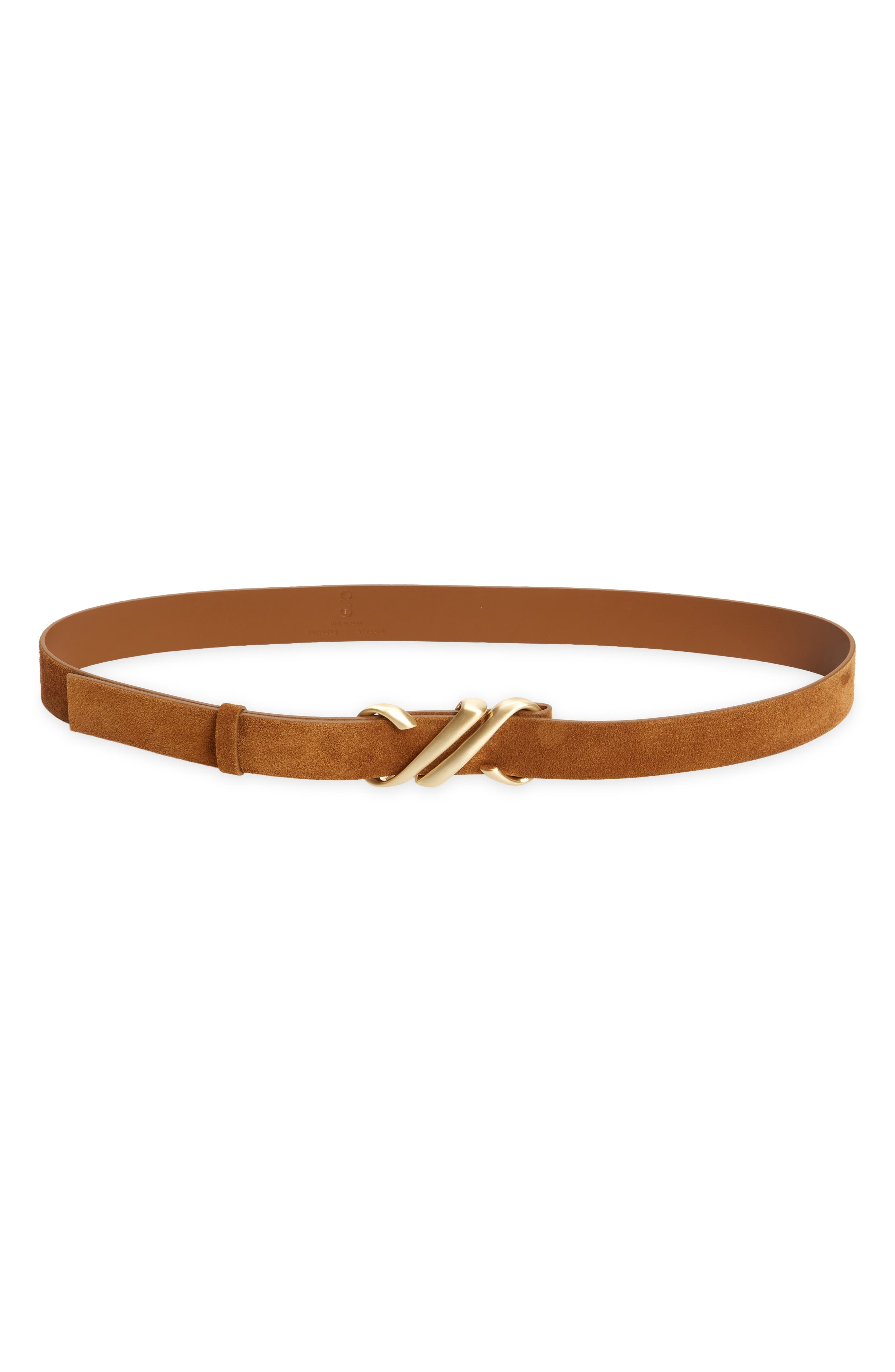 Proenza Schouler Monogram Soft Suede Belt in Saddle at Nordstrom - 1