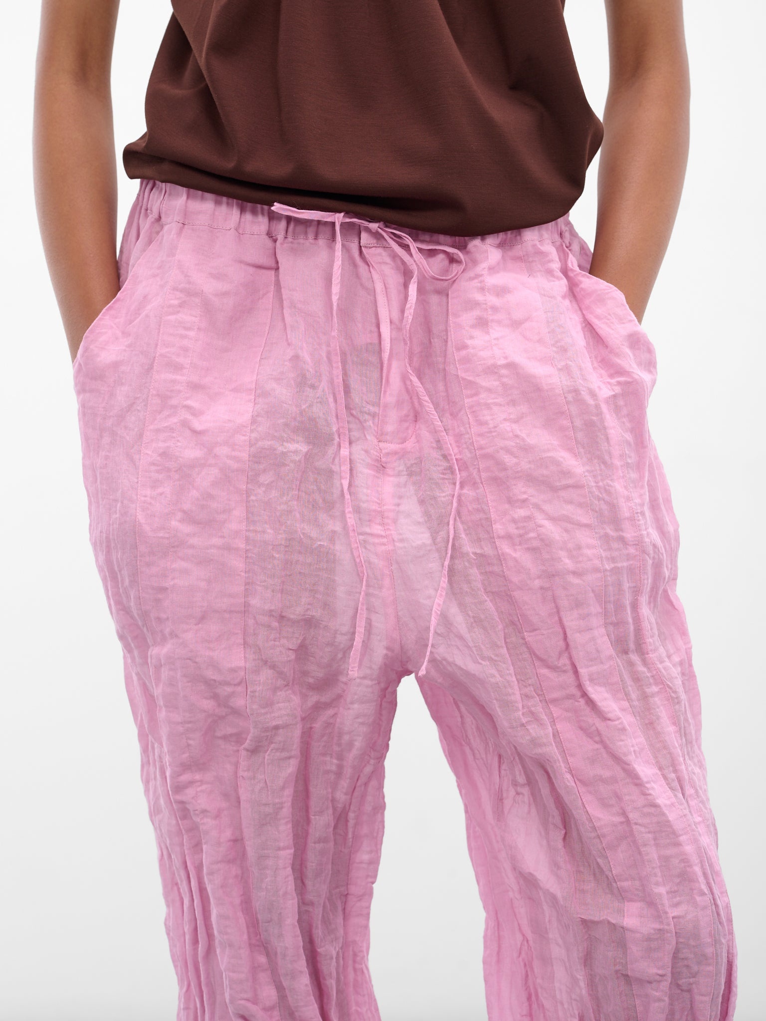 Pink Crushed Multi Panel Trousers - 4