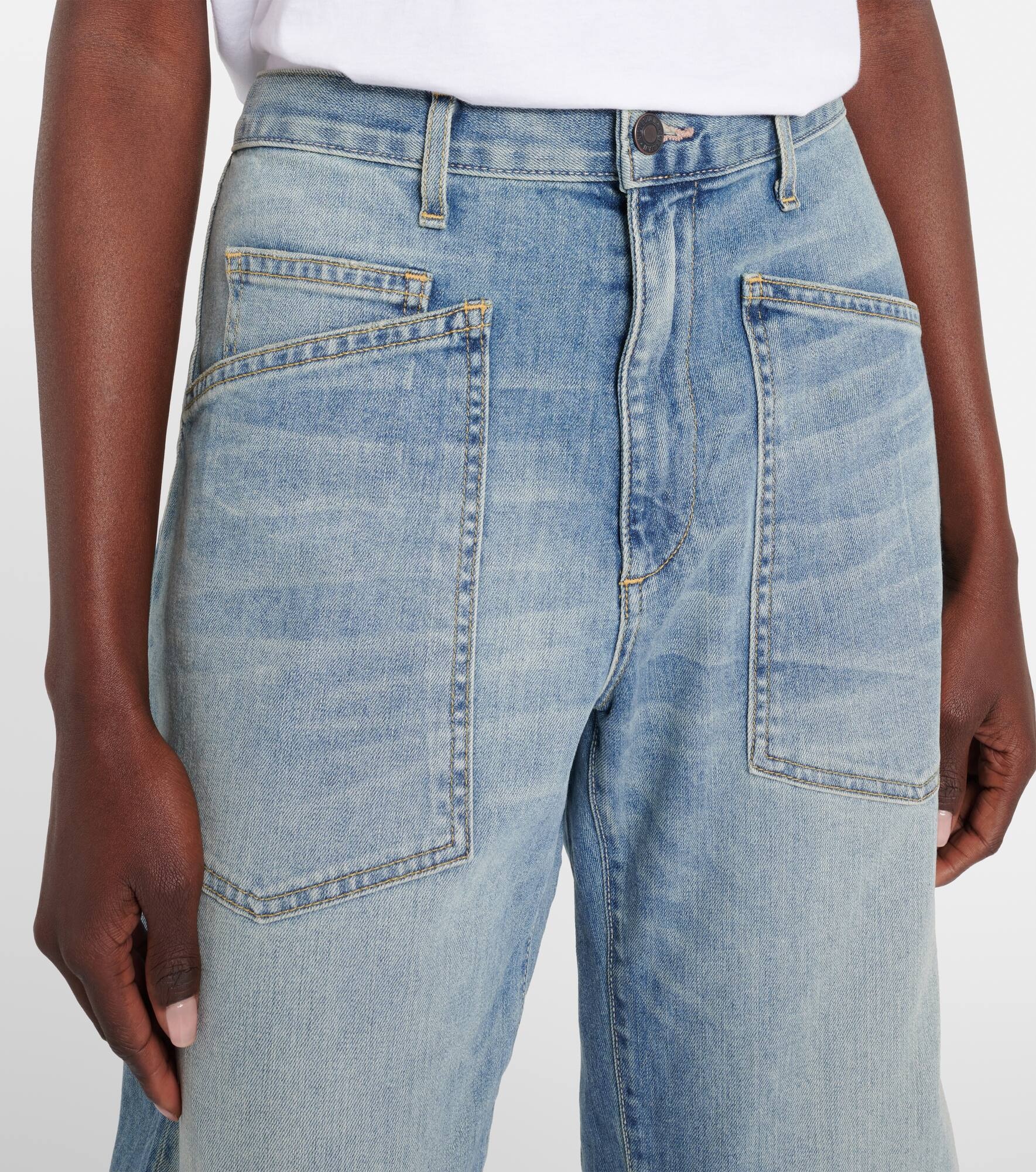 Shon high-rise barrel-leg jeans - 4