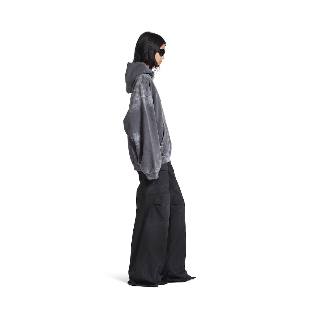 Men's Balenciaga Back Hoodie Medium Fit in Grey - 5