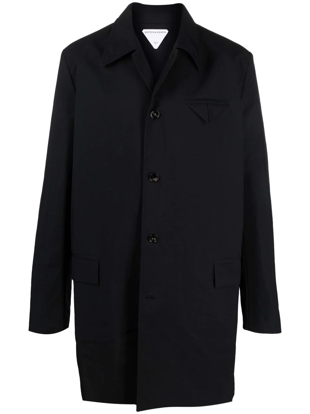 water-repellent button-front trench coat - 1