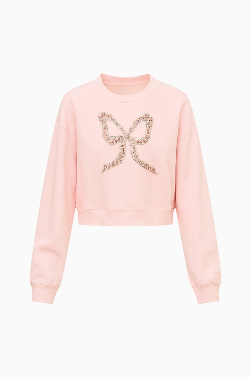 Rylan Embellished Bow Fleece Pullover 1