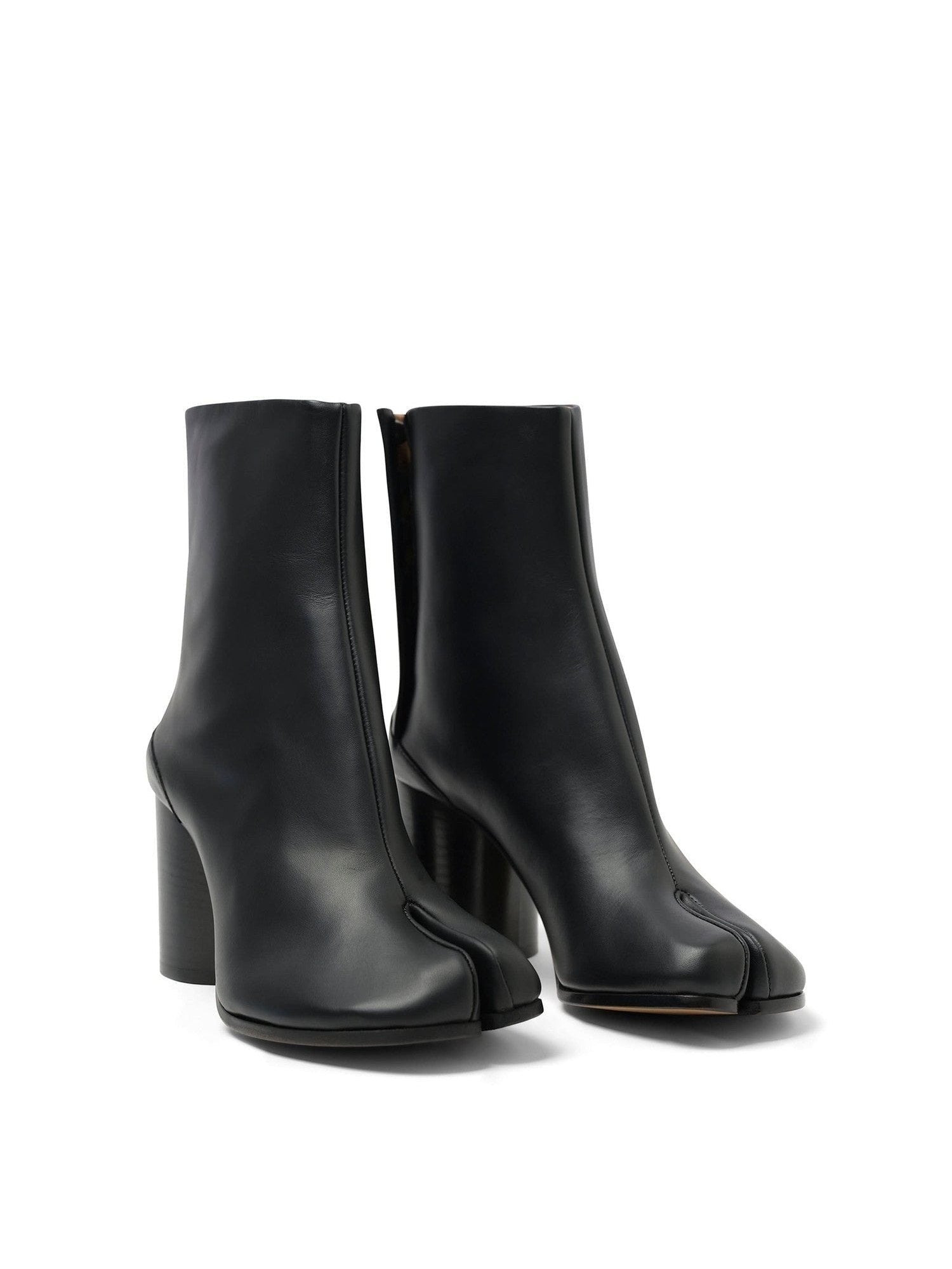 Tabi Leather Boots 8cm Heel in Black - 2