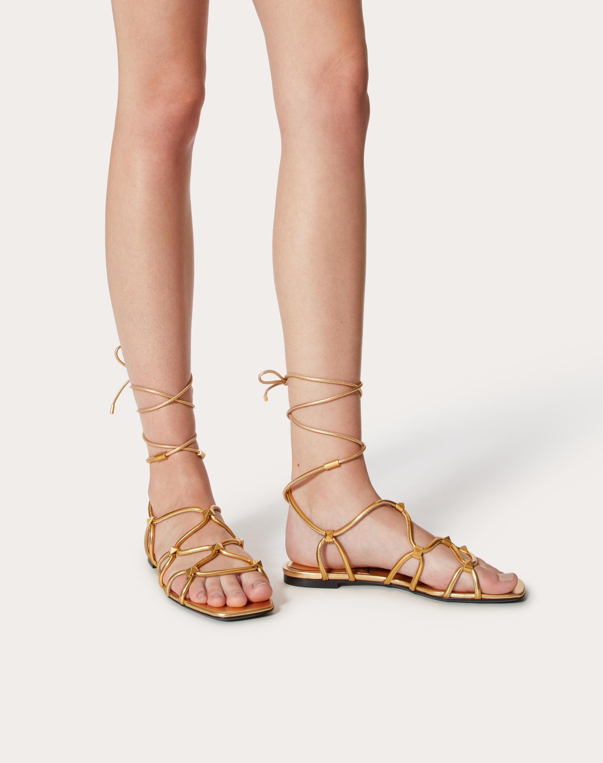 ROCKSTUD NET MIRROR-EFFECT SYNTHETIC SANDAL - 6