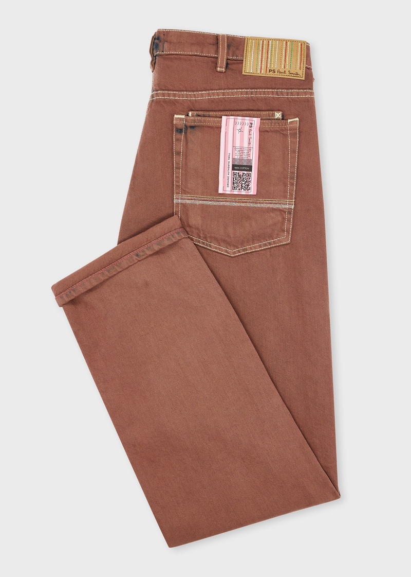 Paul Smith Relaxed Tapered-Fit Taupe Bleach-Wash Jeans outlook