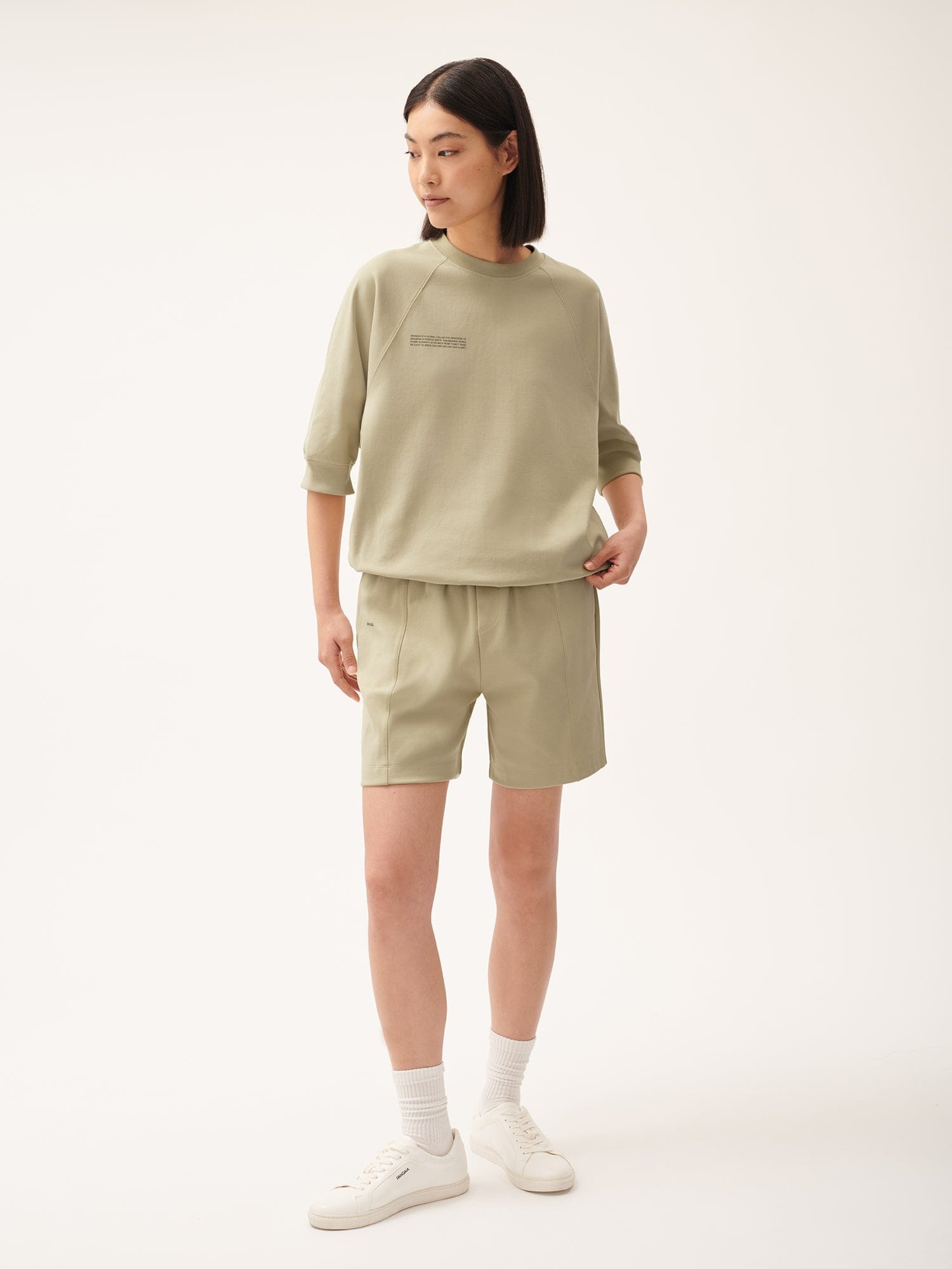 Womens DNA Double Jersey Panelled Shorts - Maitake Beige - 3