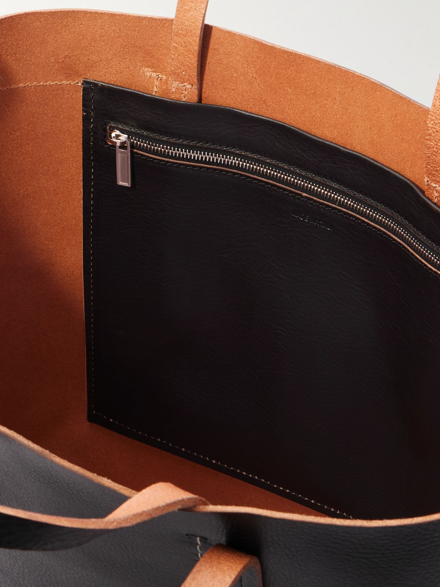Leather Tote Bag Black - 5