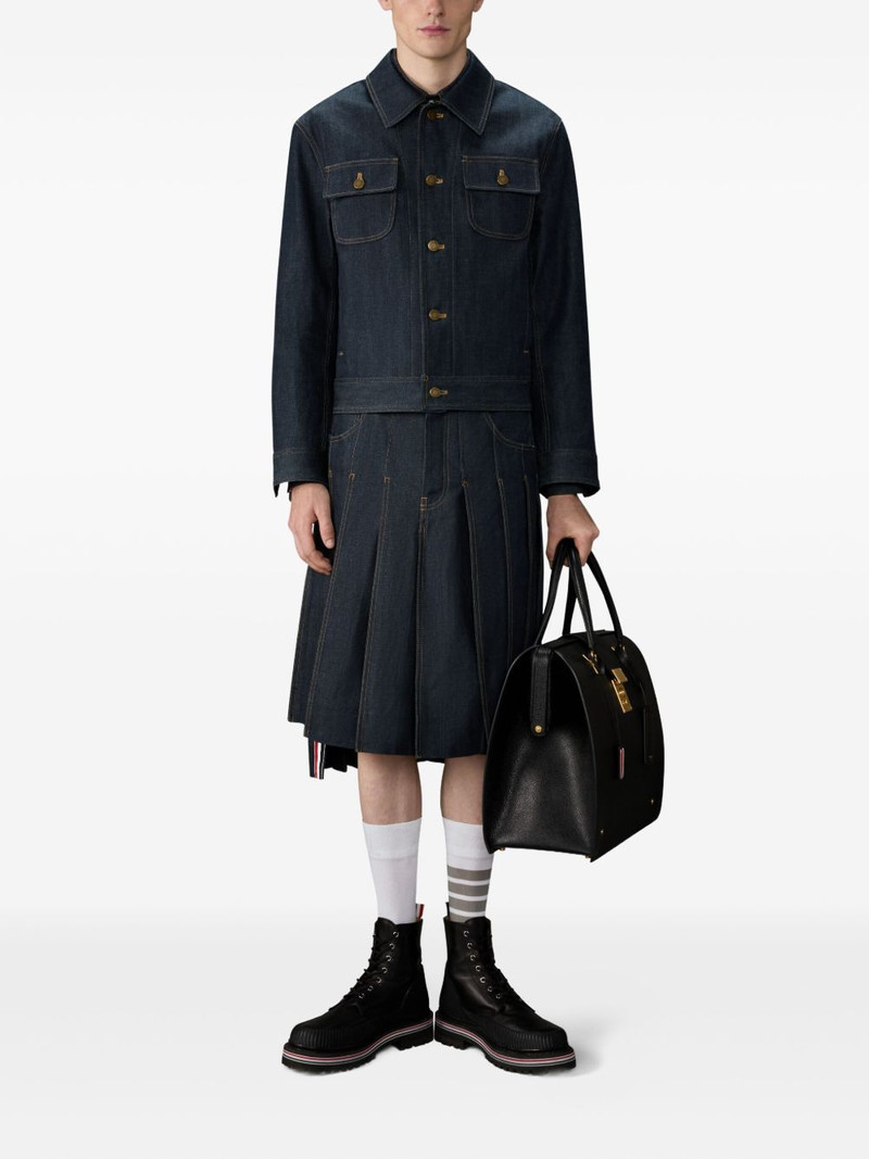 Thom Browne selvedge pleated five-pocket skirt outlook