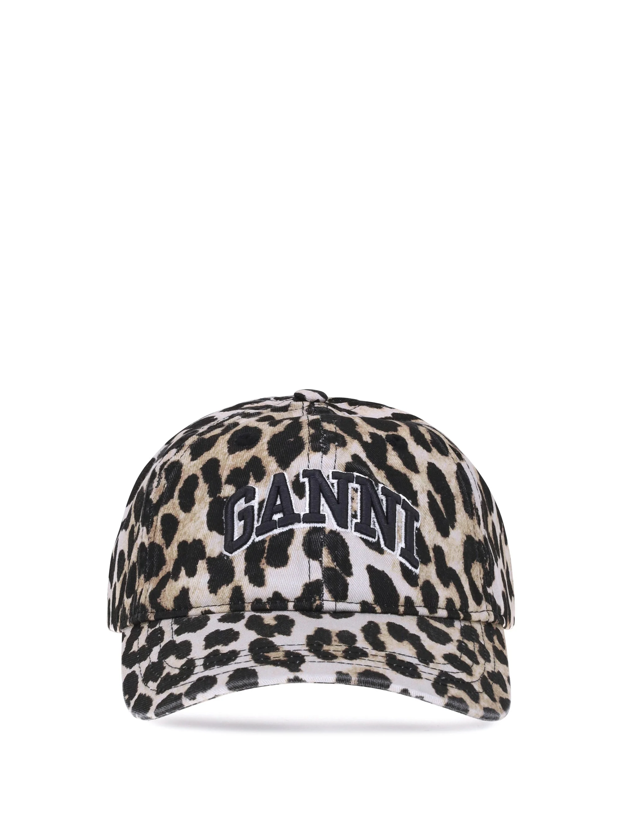 Ganni Women Washed Cotton Canvas Cap Leo Emb - 1