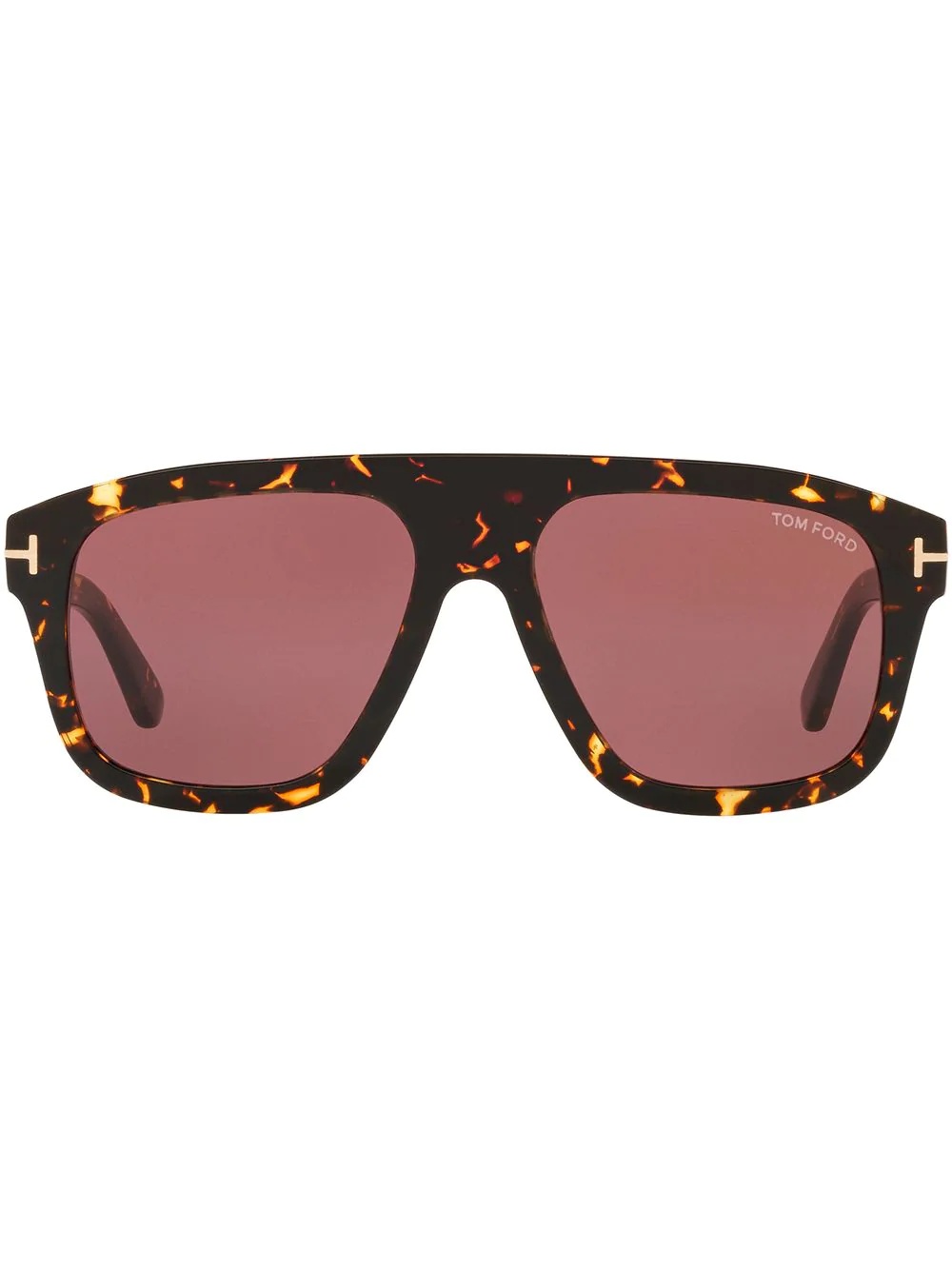 tortoiseshell-effect oversize-frame sunglasses - 1