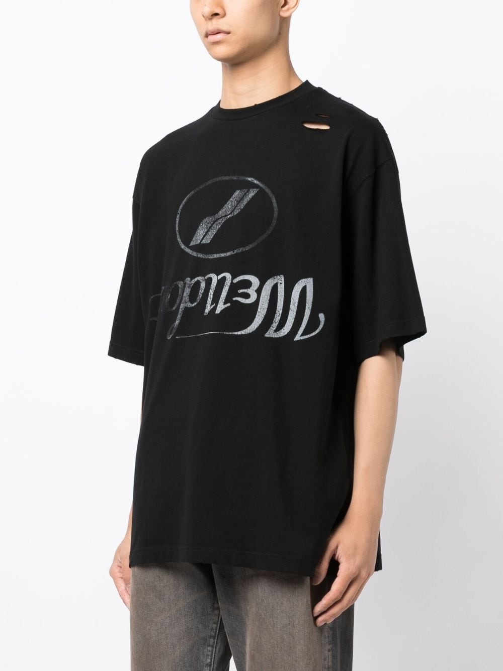 logo-print cotton T-shirt - 3