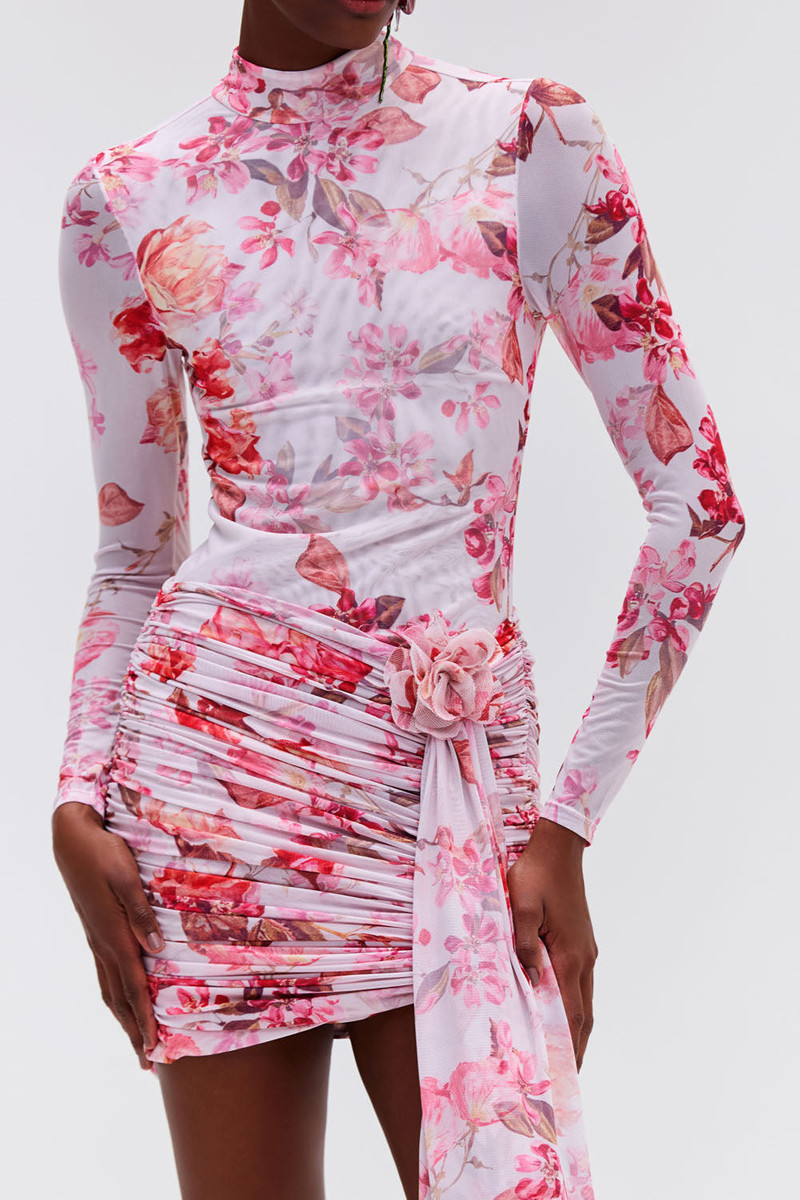 PatBO Floral Haze Stretch Tulle Mini Dress outlook