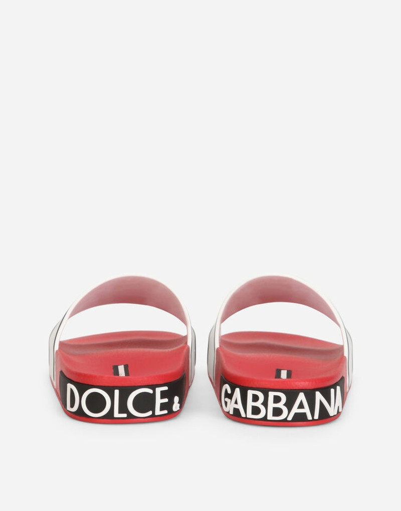 Dolce & Gabbana Rubber beachwear sliders with high-frequency detailing outlook