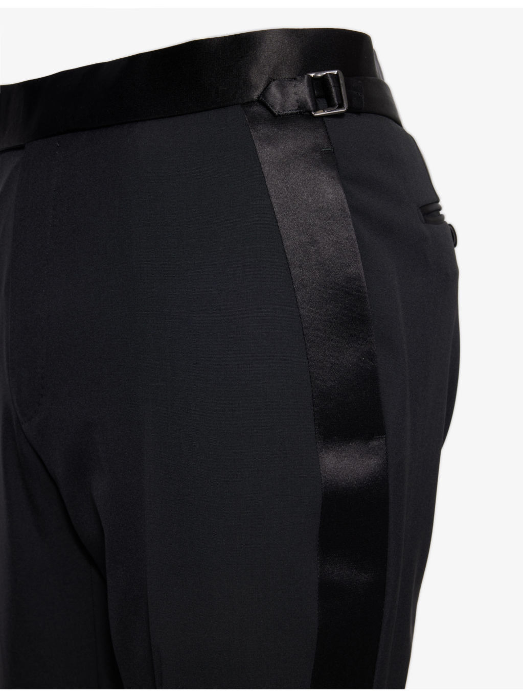 Adjustable-tab unhemmed straight-leg regular-fit wool trousers - 6
