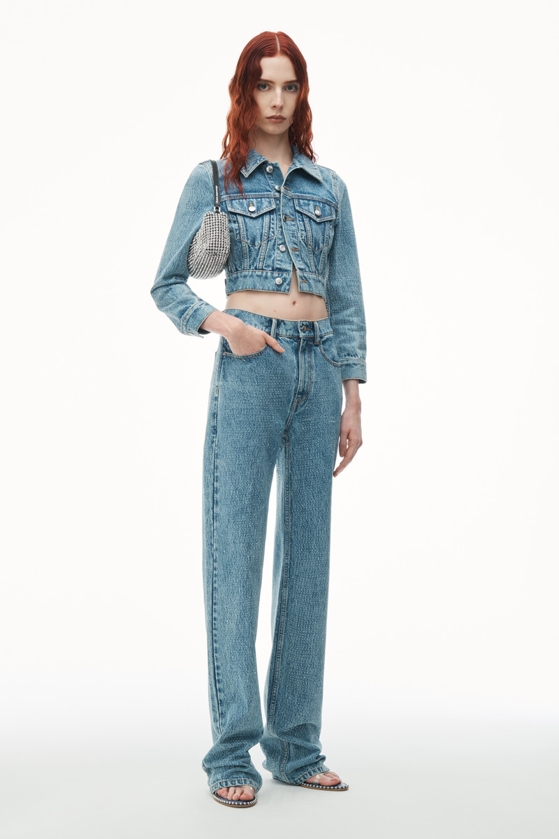 Alexander Wang CLEAR HOTFIX EZ - MID RISE STRAIGHT LEG JEAN IN DENIM outlook