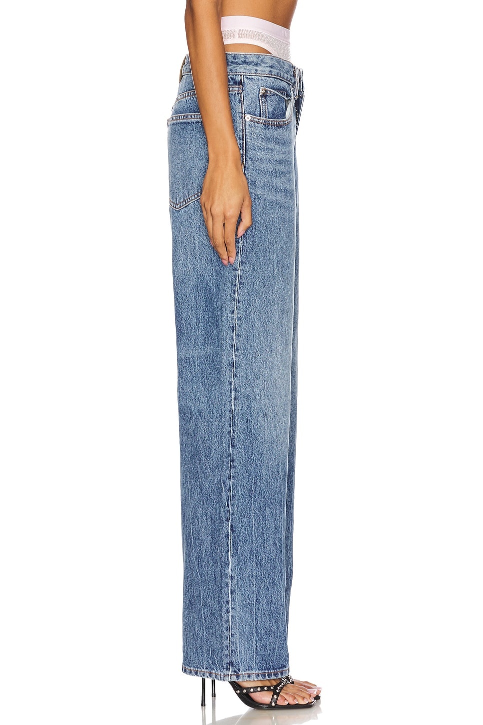 Slit Hem Jean Prestyle Hotfix Mesh Undie - 3