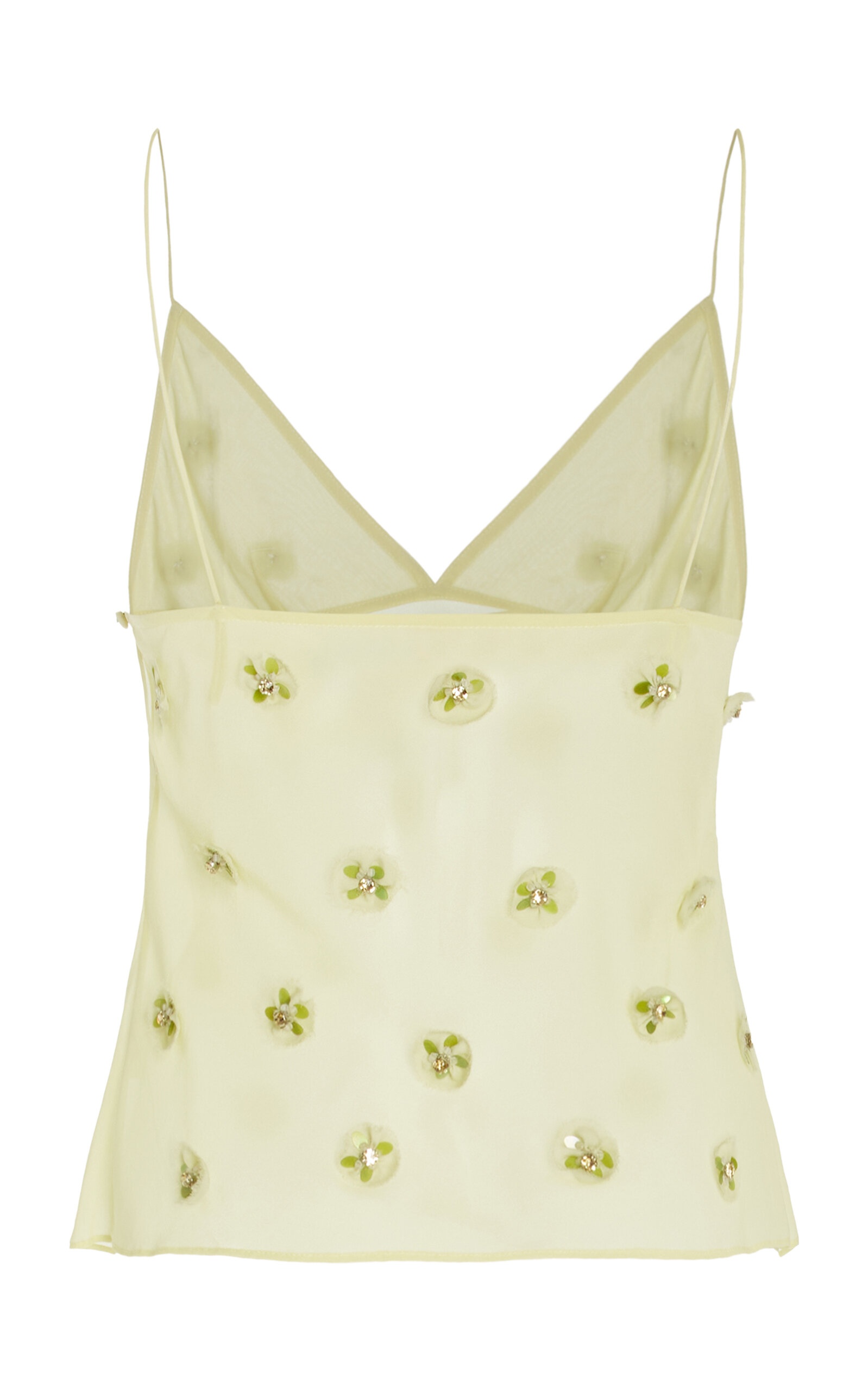 Demi Embellished Silk Tank Top lime green - 2