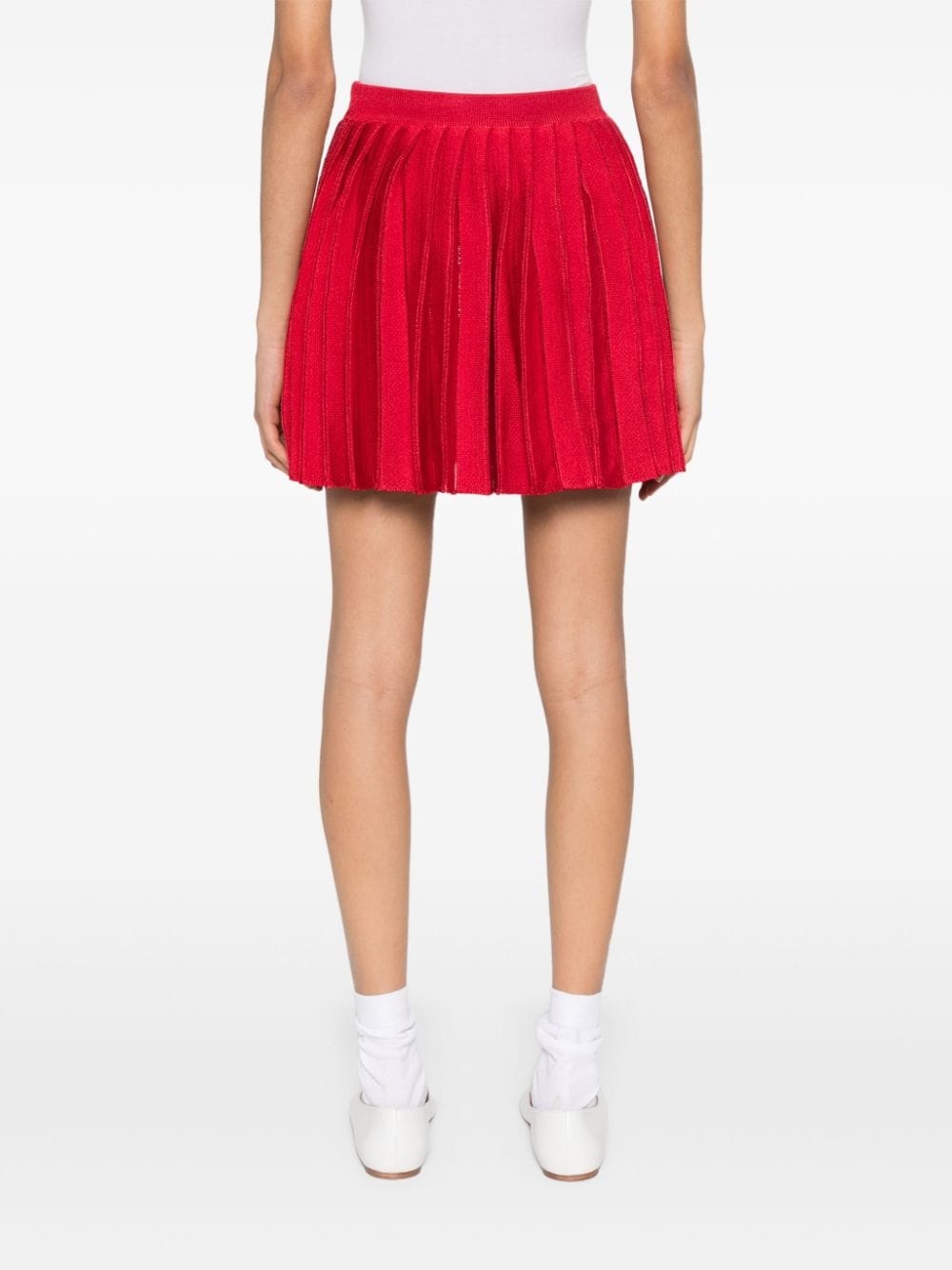 pleated knitted mini skirt - 4