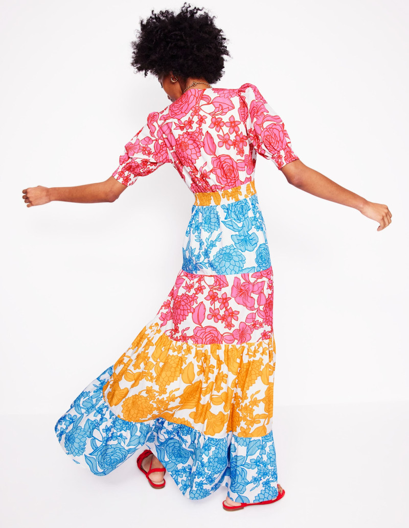 Bella Puff Sleeve Maxi Dress-Multi, Blossom Cascade 5