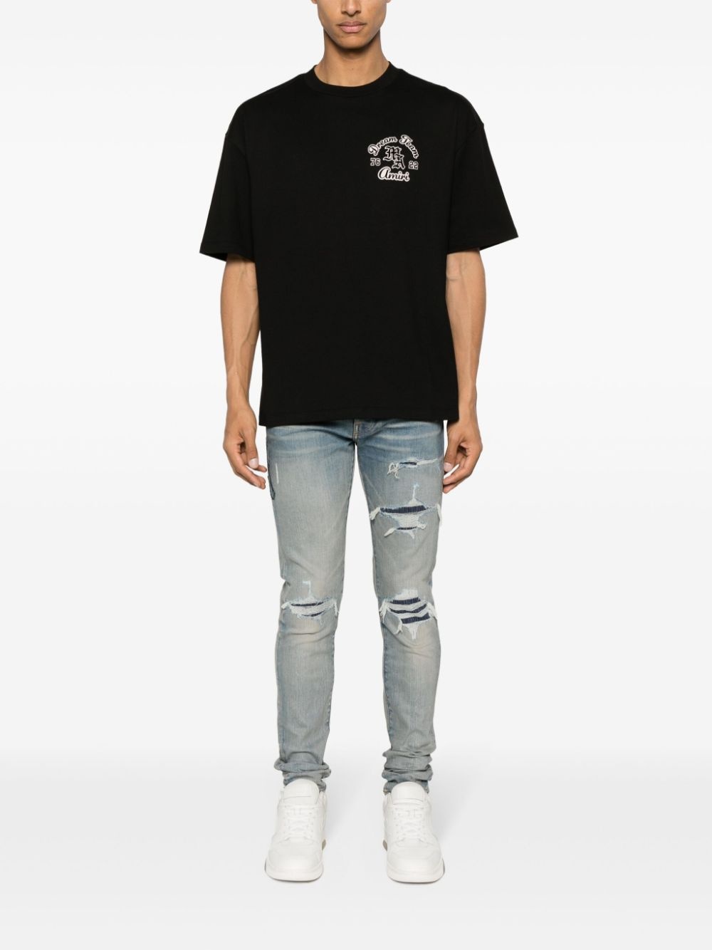 logo-patch ripped skinny jeans - 2