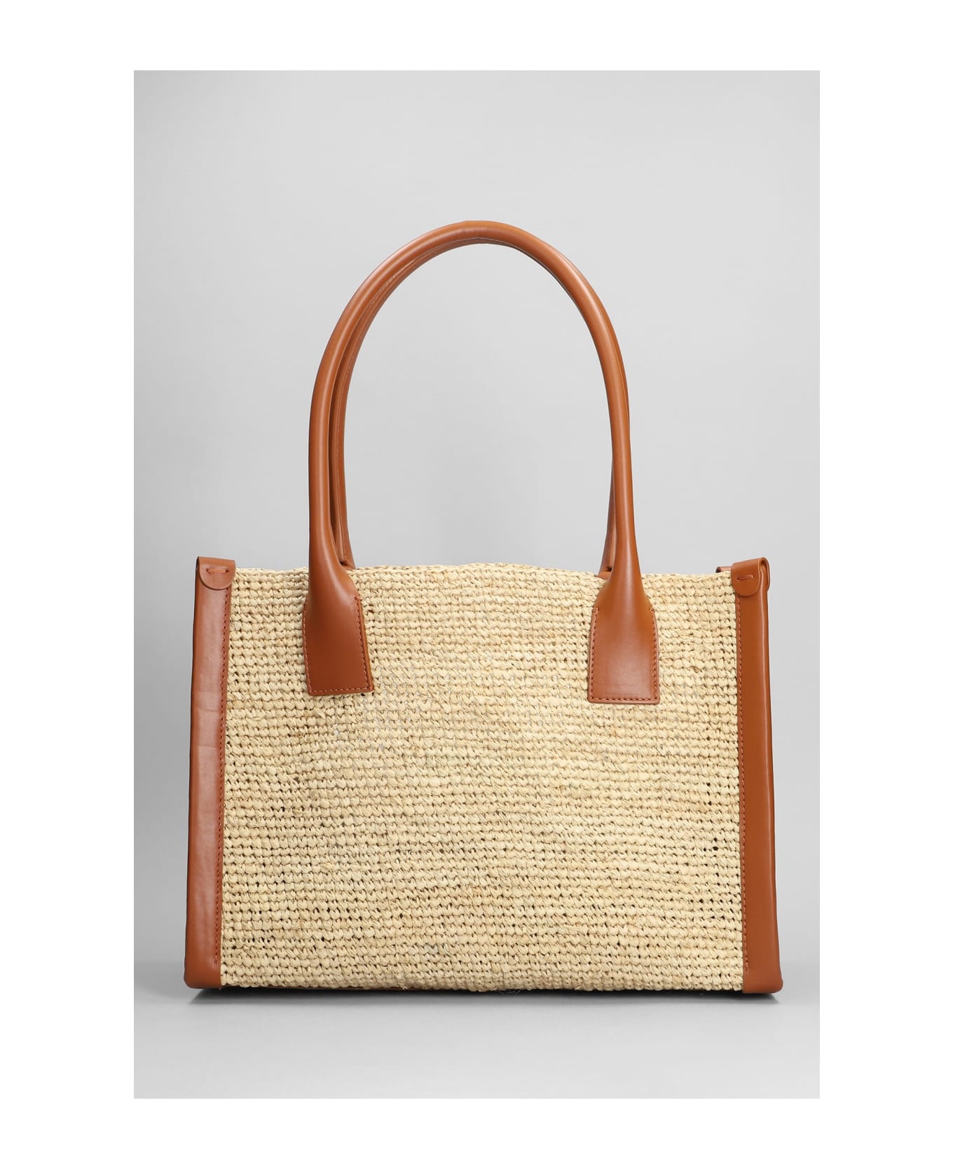 By My Side Tote In Beige Raffia - 3