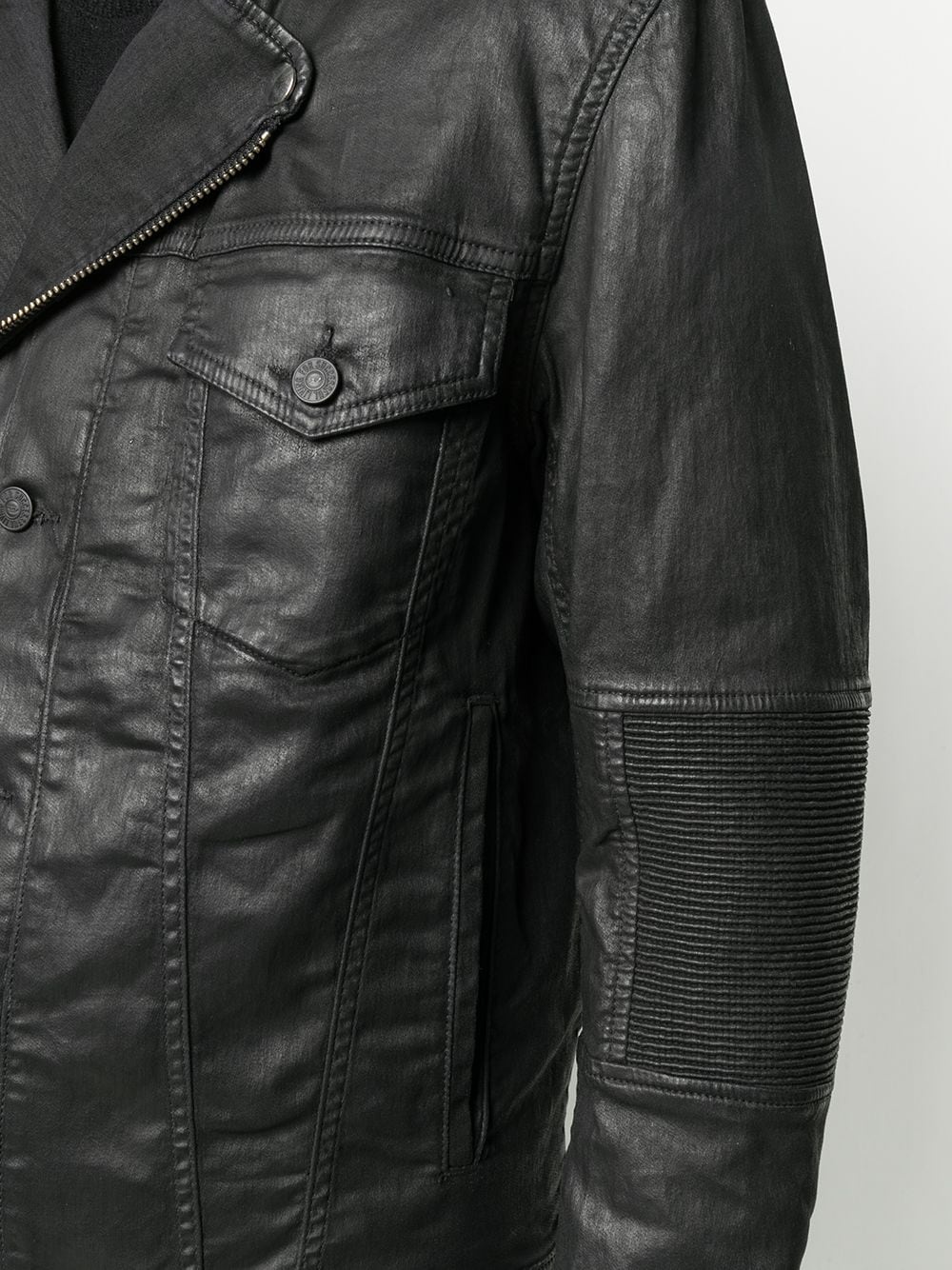 zip-up faux leather jacket - 5