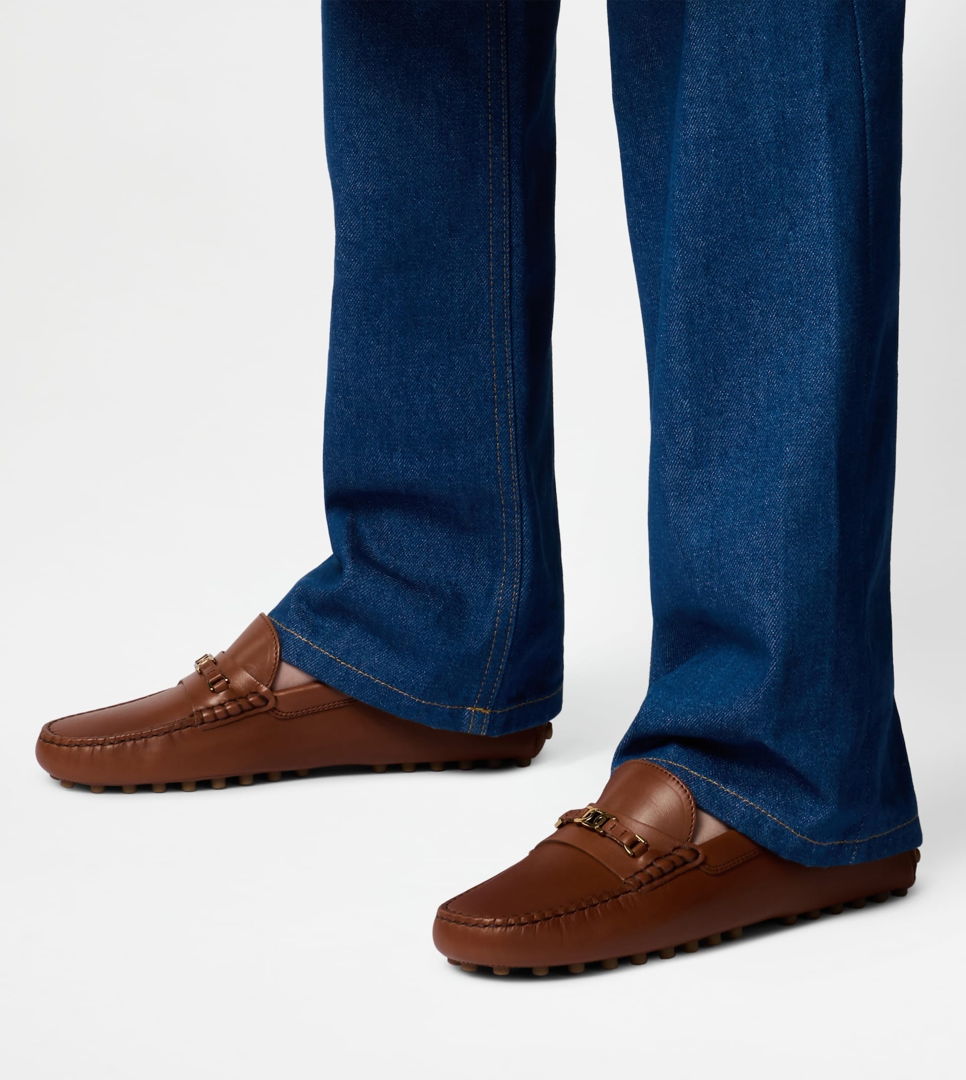 GOMMINO DRIVING SHOES IN LEATHER - BROWN - 8