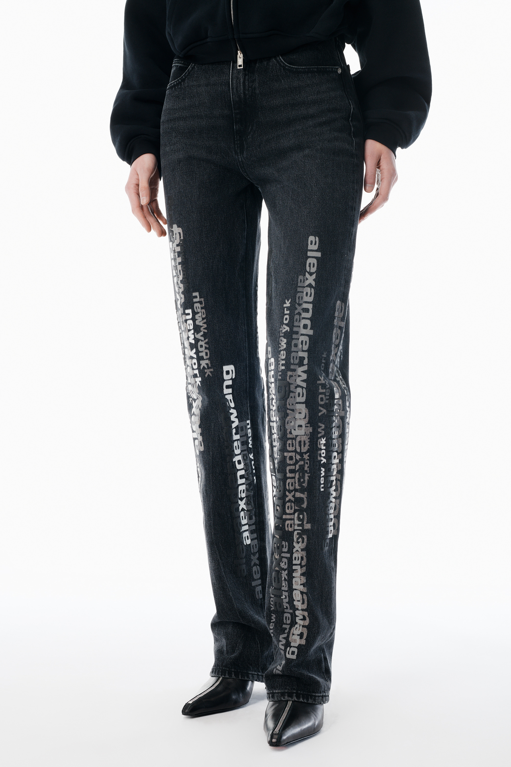 Grey EZ Jean with Vertical Logo - 3