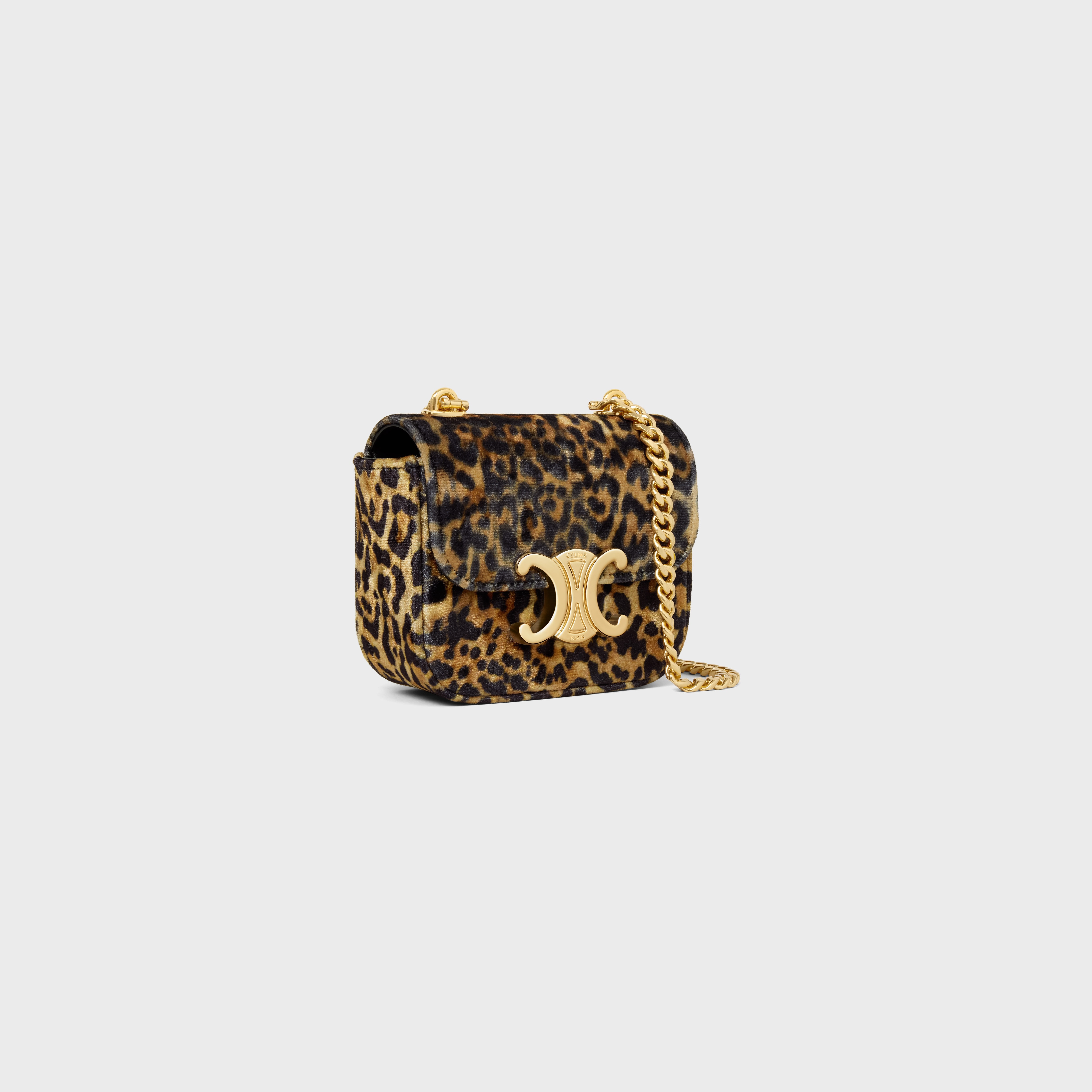 MINI CHAIN CLAUDE in TEXTILE WITH LEOPARD PRINT - 2