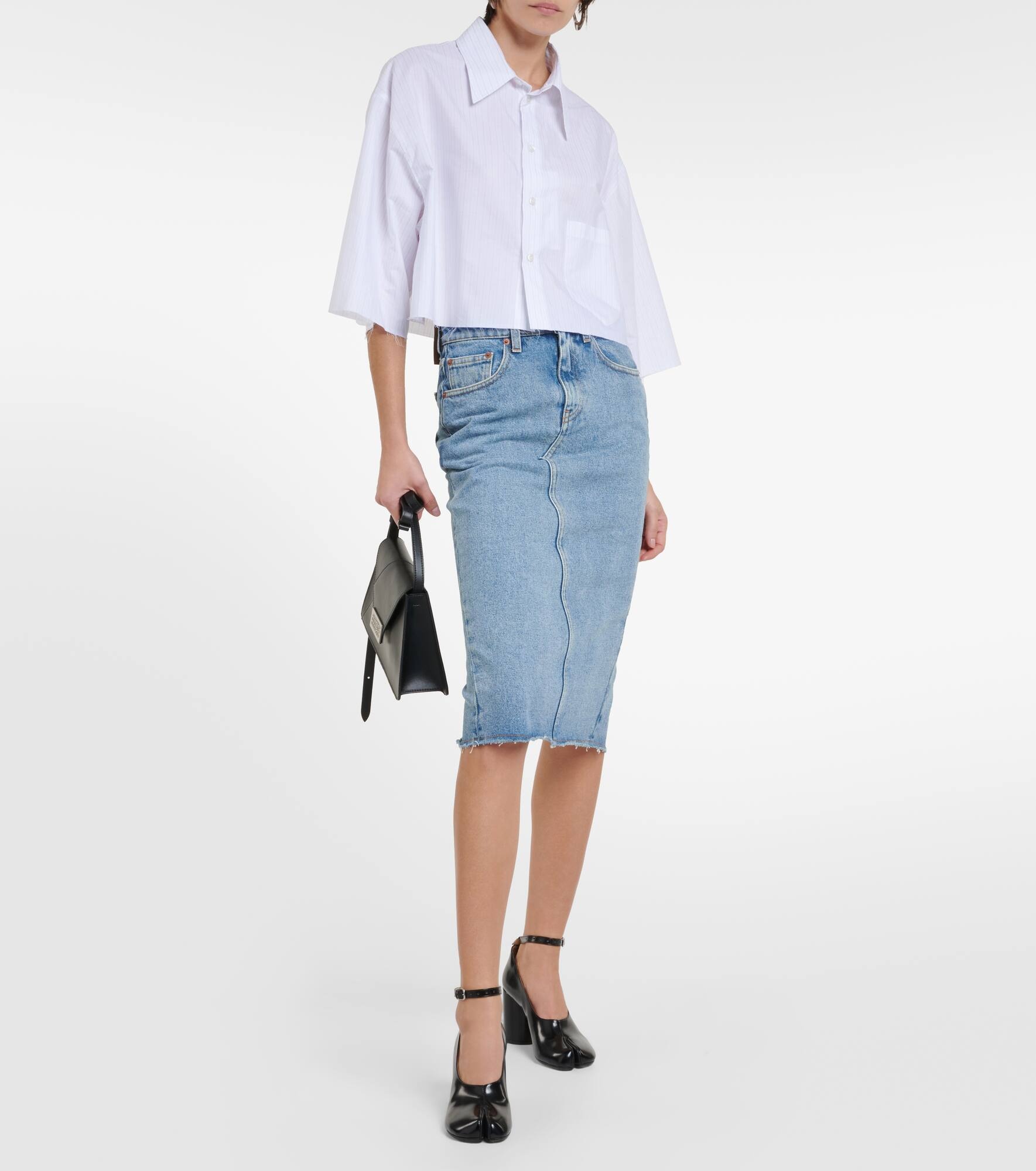 Denim midi skirt - 7