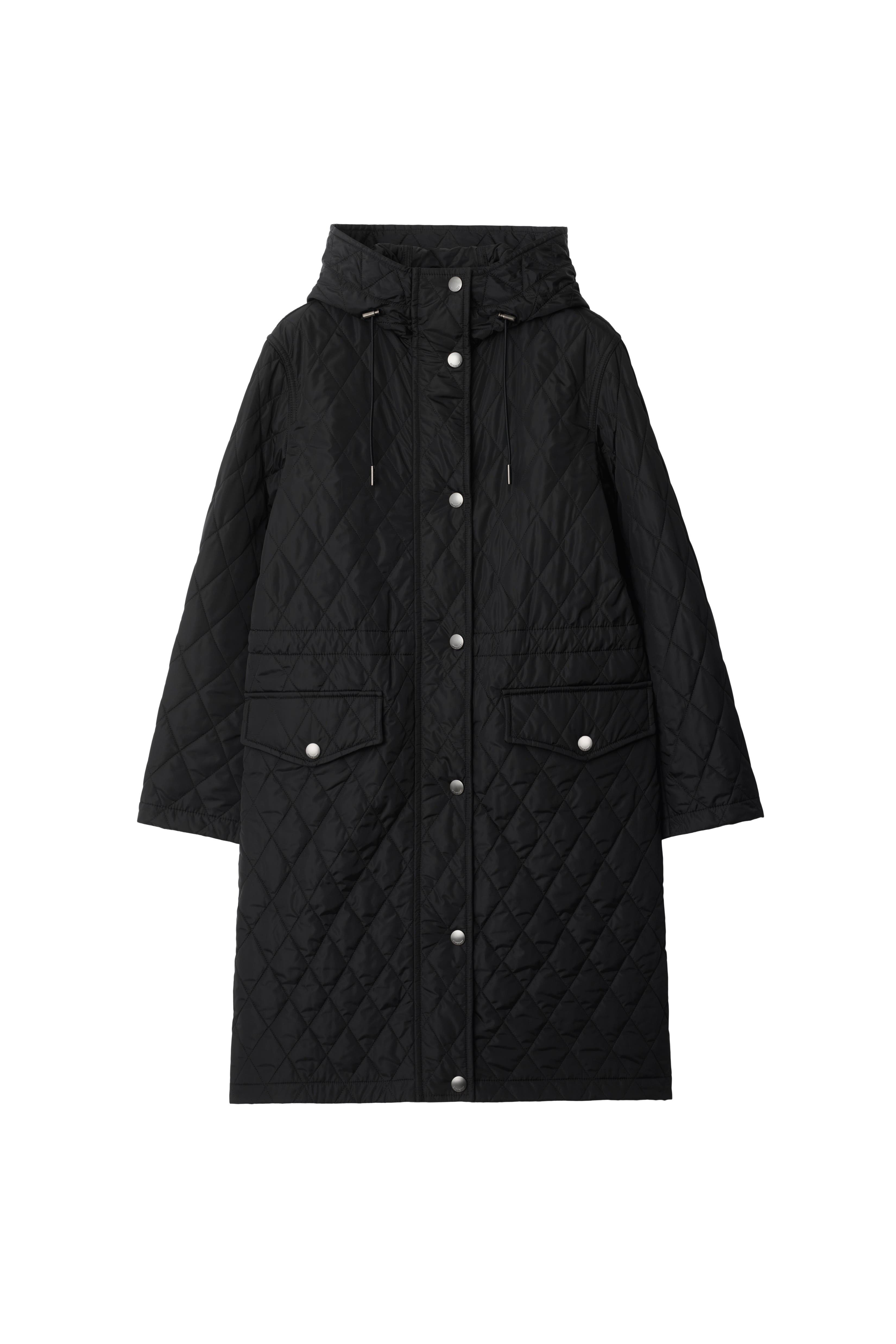 burberry Quilted Nylon Hooded Coat in Black at Nordstrom - 2