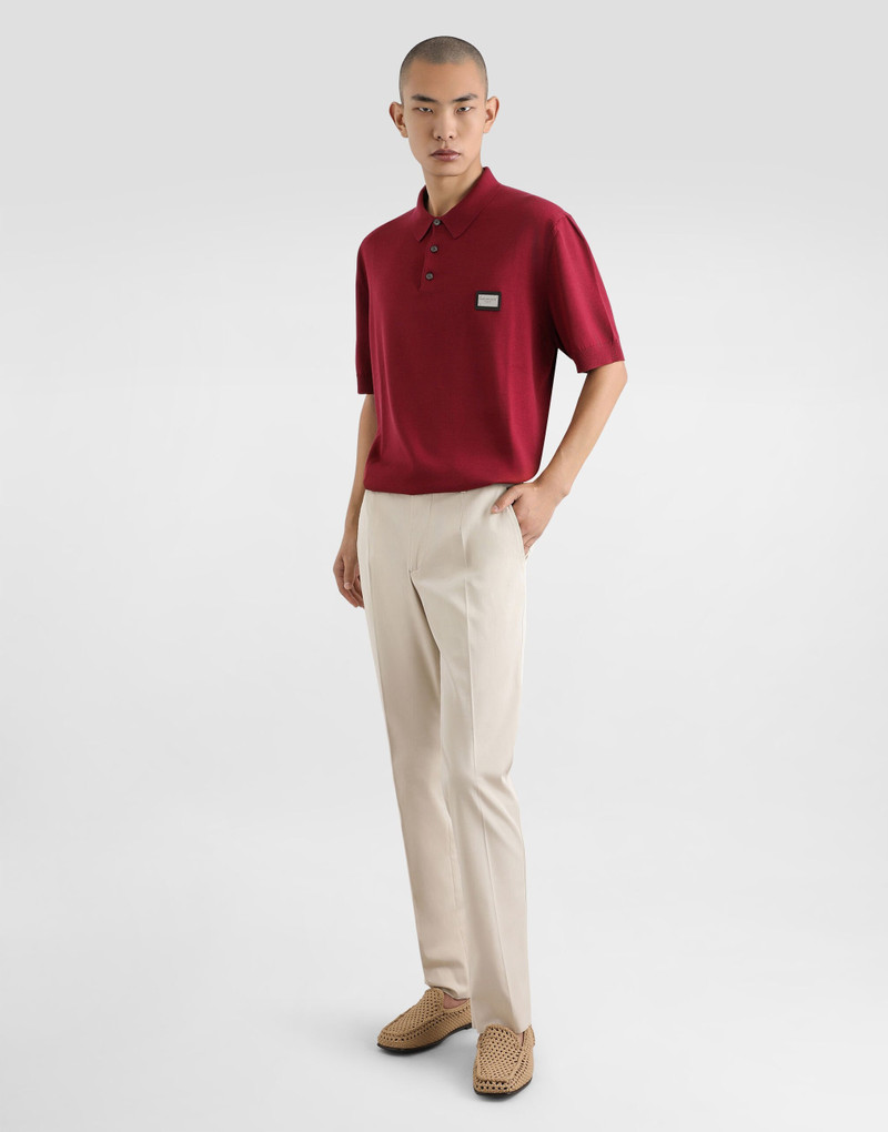 Dolce & Gabbana Wool polo-shirt with branded tag outlook
