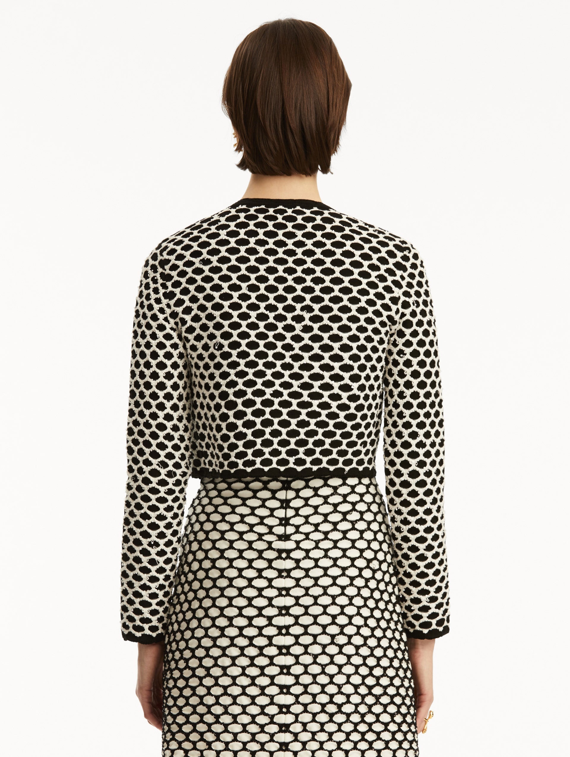 HONEYCOMB SEQUIN KNIT JACKET - 4