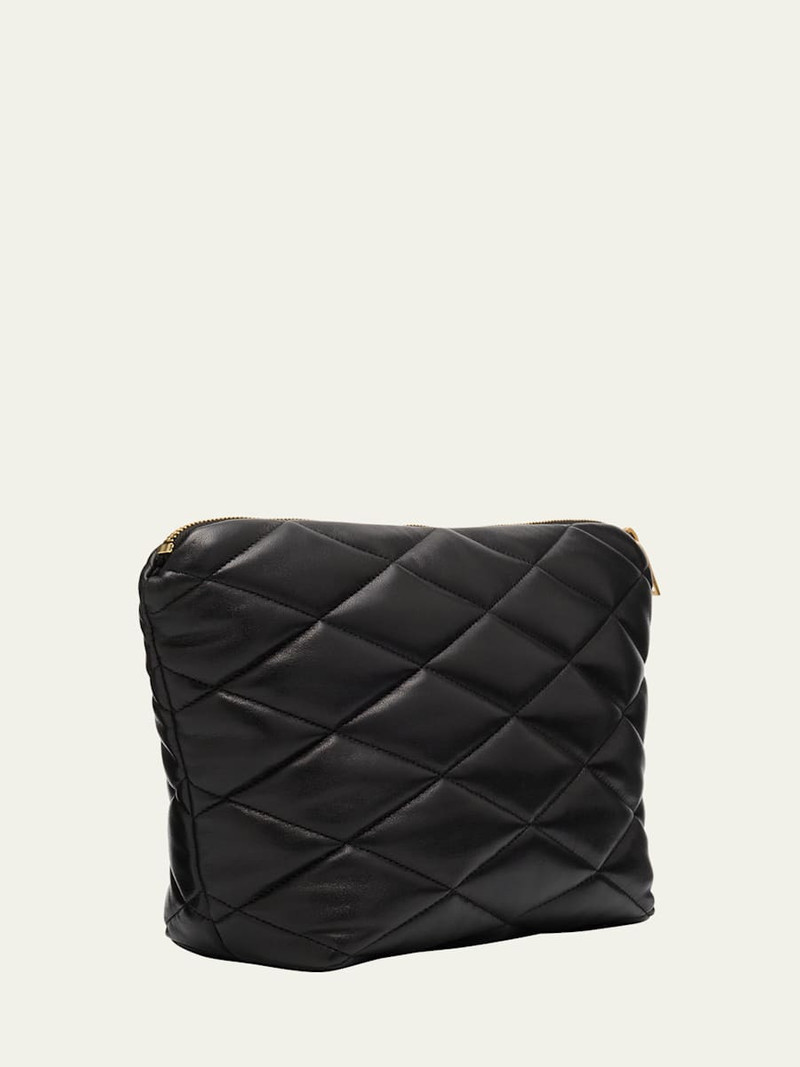 SAINT LAURENT Sade Large YSL Cosmetic Pouch Bag in Quilted Leather outlook
