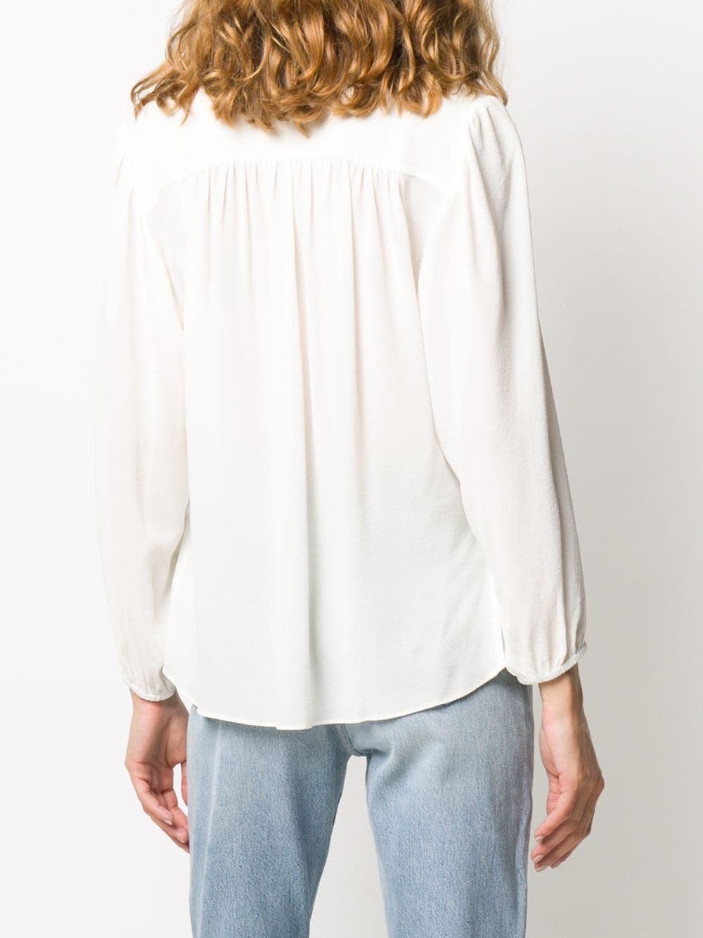 silk v-neck blouse - 4