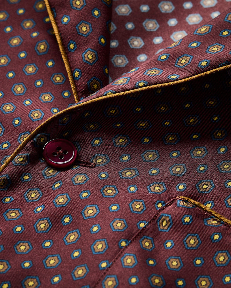 PAJAMA-STYLE SHIRT IN HEXAGON SILK TWILL 4
