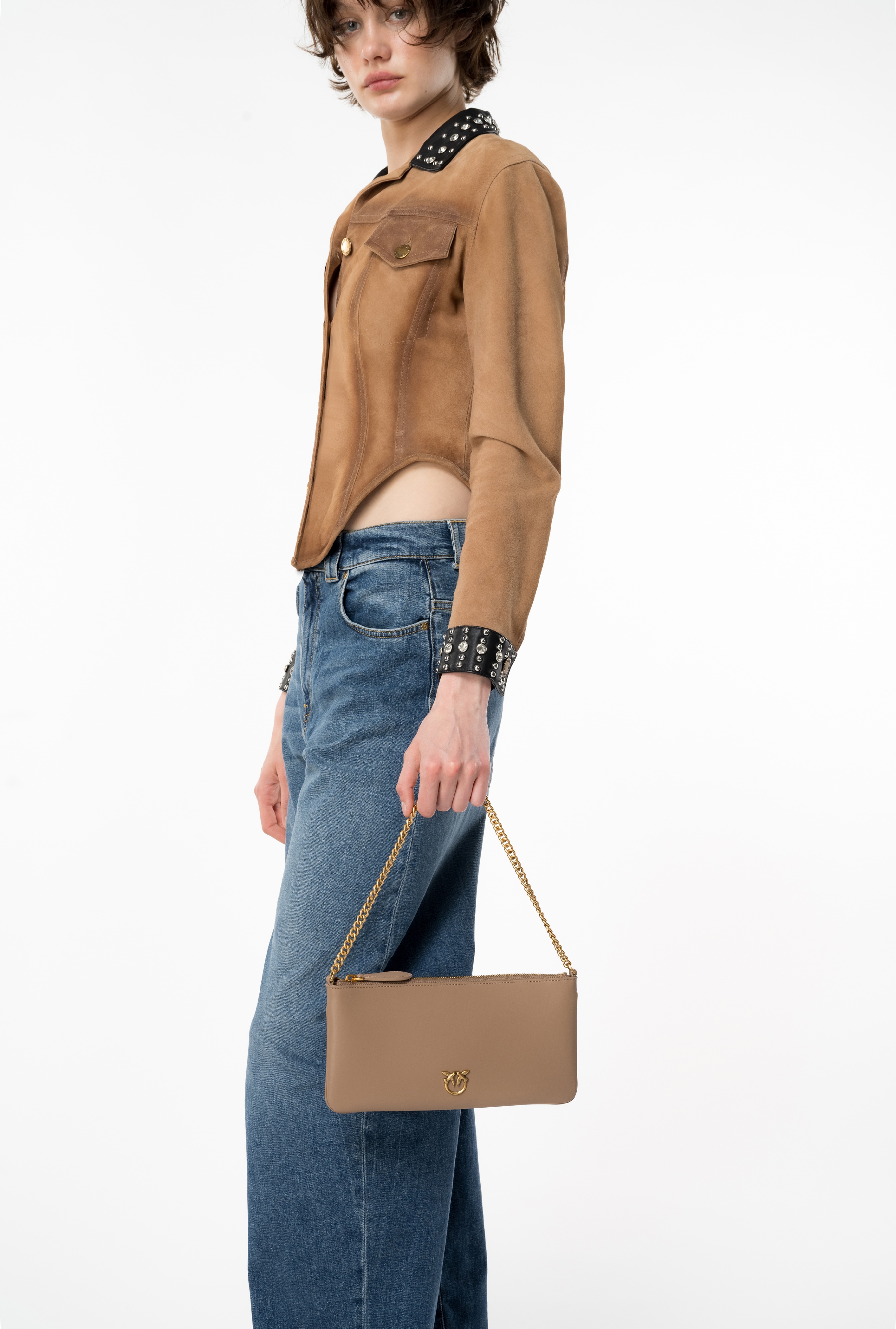 HORIZONTAL FLAT BAG IN LEATHER - 5