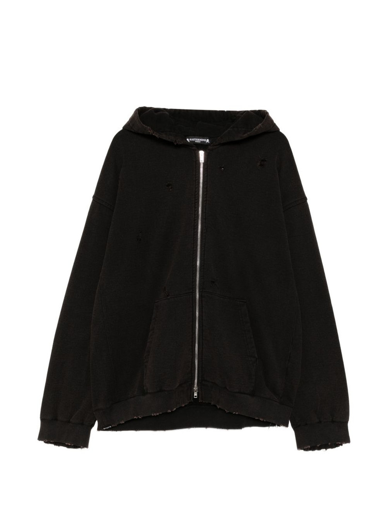 distressed zip-up hoodie 1