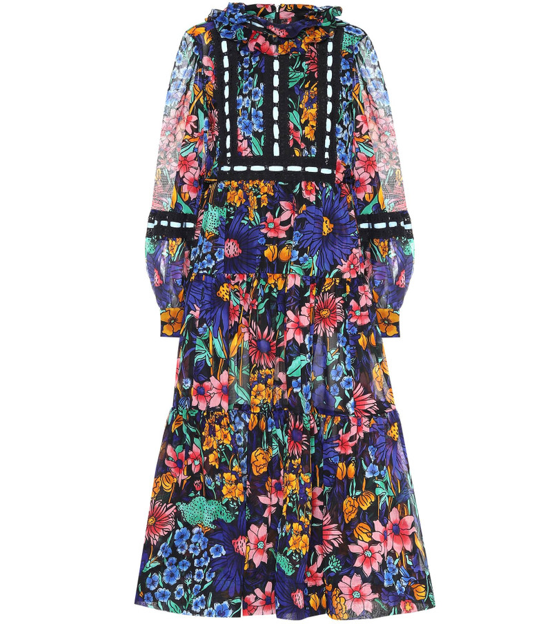 Cotton-voile floral midi dress - 1