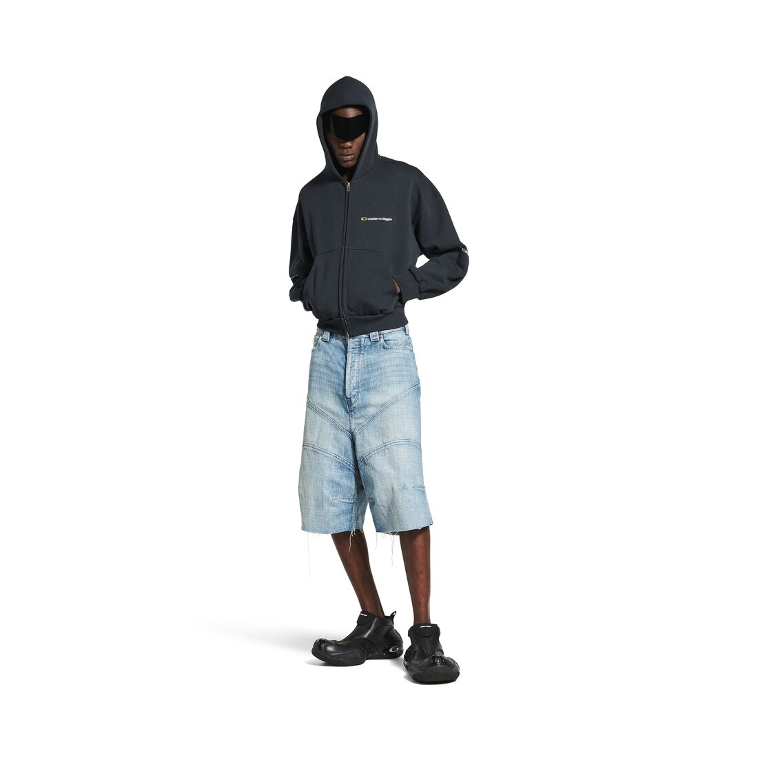 Men's Knee Dart Shorts in Light Blue - 2