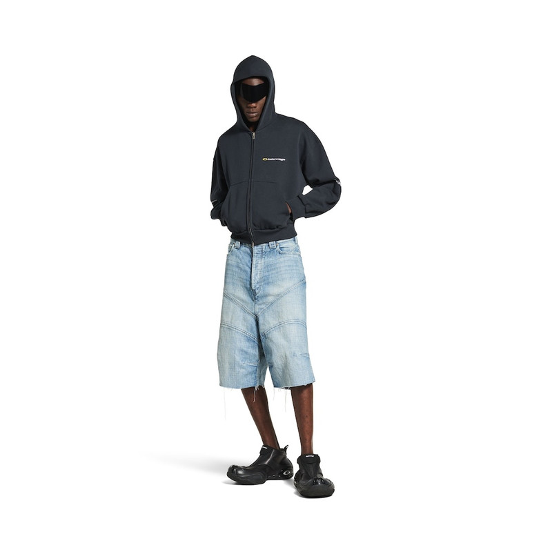 BALENCIAGA Men's Knee Dart Shorts in Light Blue outlook