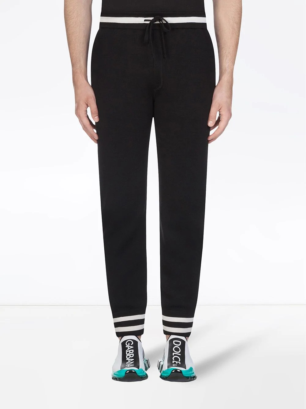 striped drawstring track pants - 3