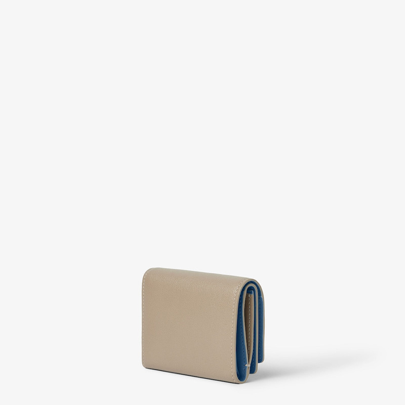 Fendi Way Trifold Small Dove gray and light blue leather wallet 3