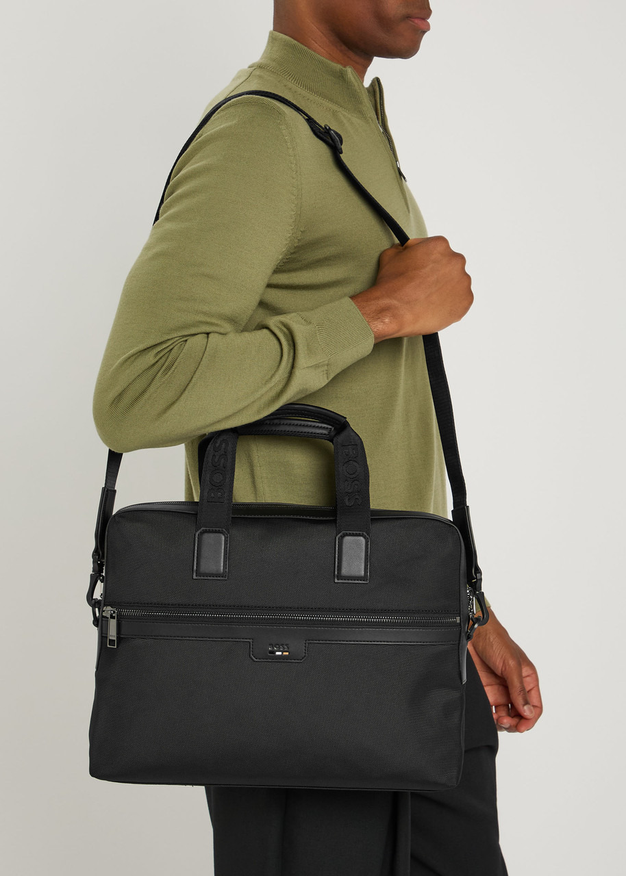 Boss Logo Woven Shell Briefcase - 6