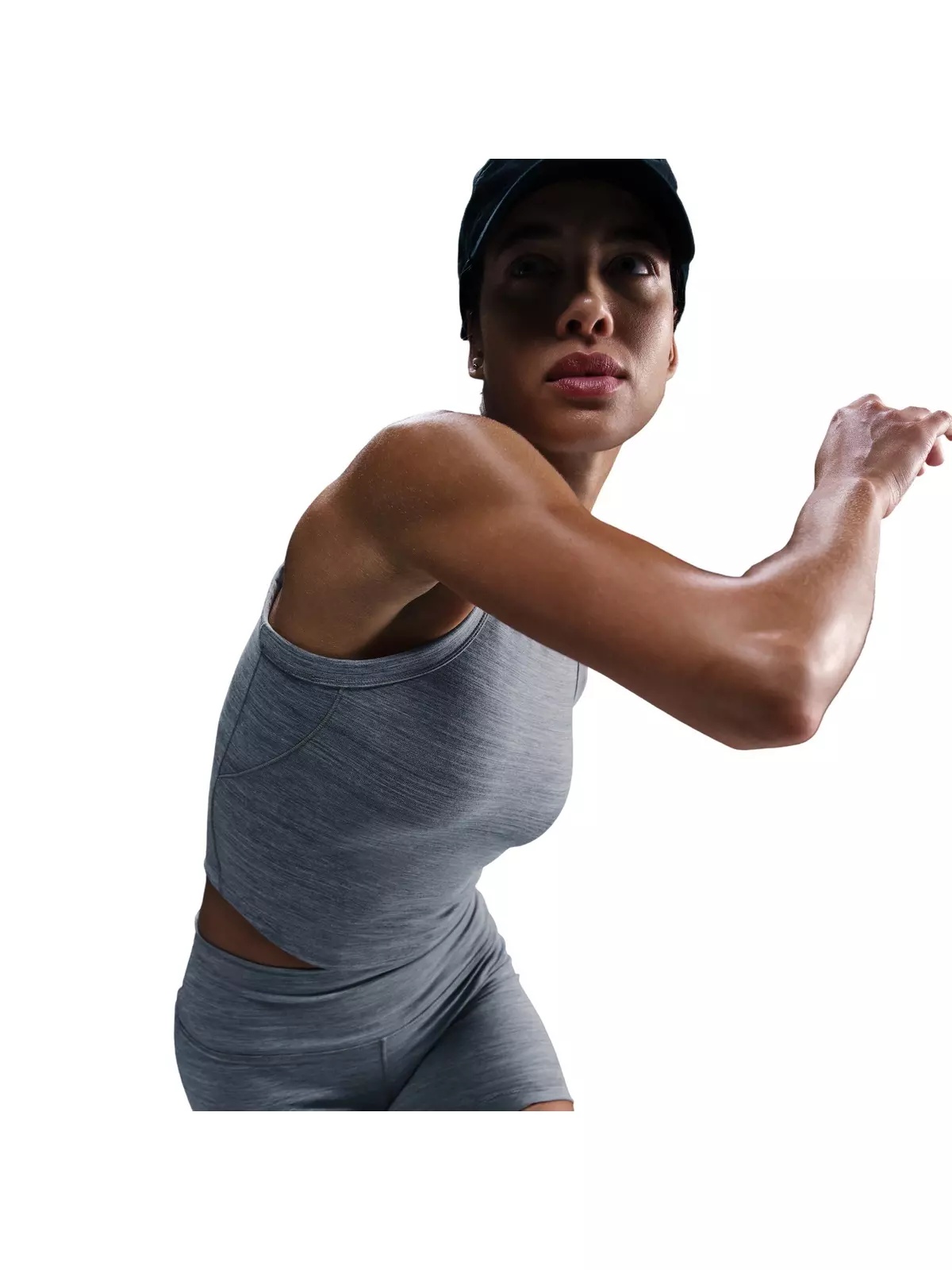 Women's One Fitted Dri-FIT Cropped Tank Top -Grey - 3