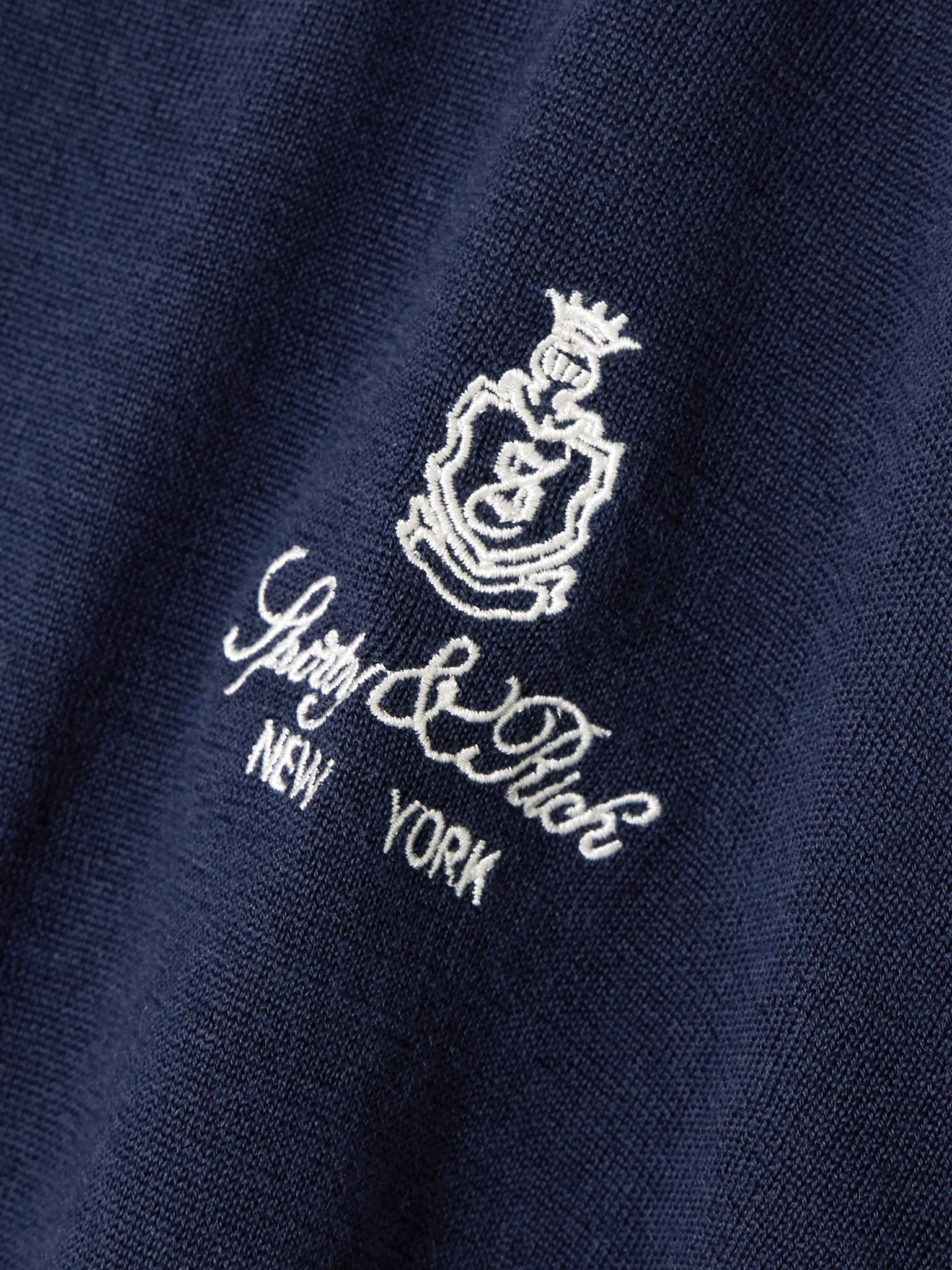 Vendome embroidered merino wool T-shirt Navy - 5