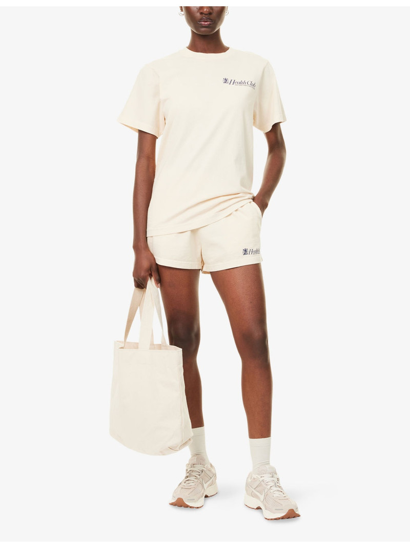 Sporty & Rich Lion Health Round-Neck Cotton-Jersey T-Shirt outlook