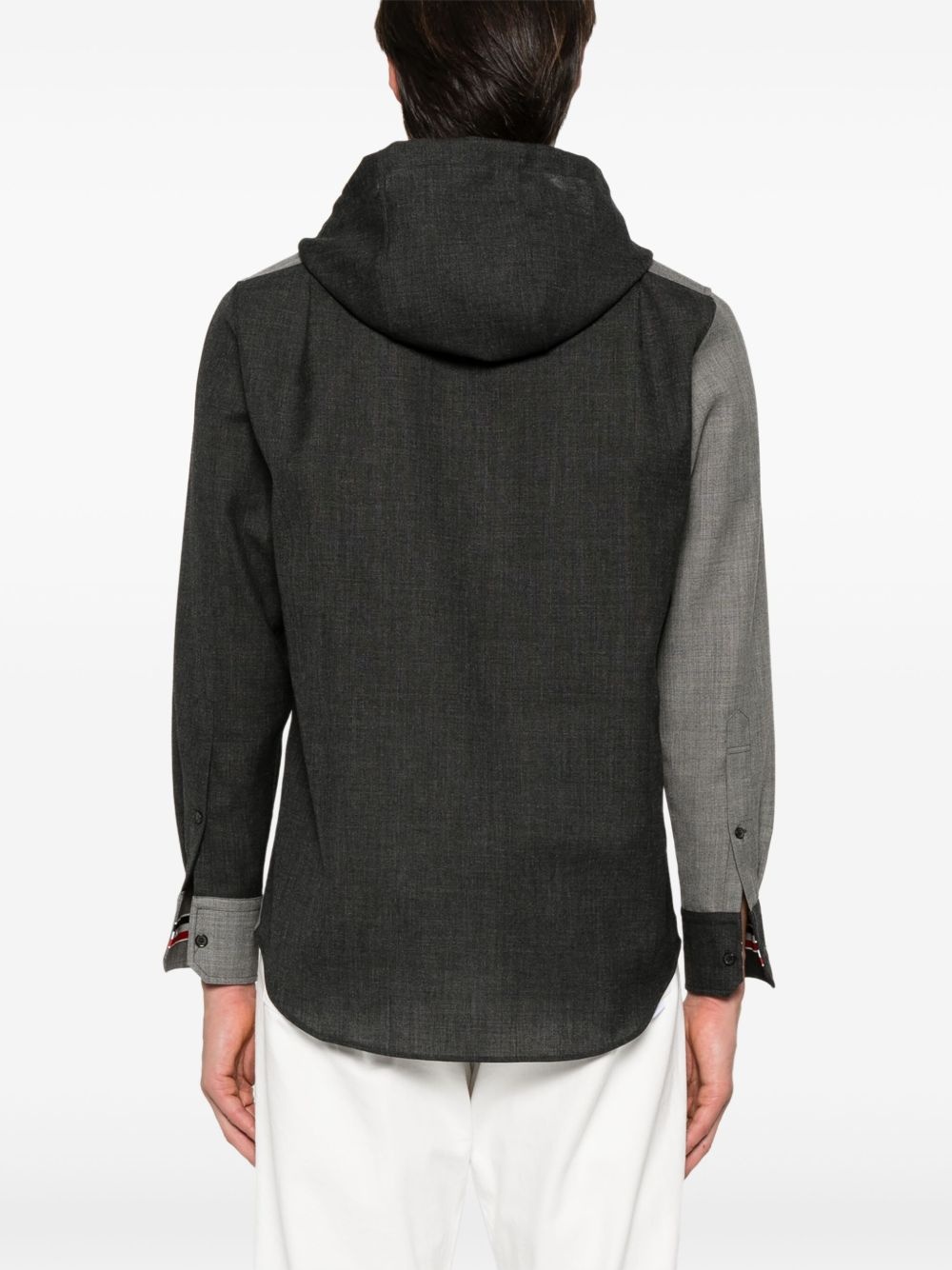 RWB-stripe hooded shirt - 4