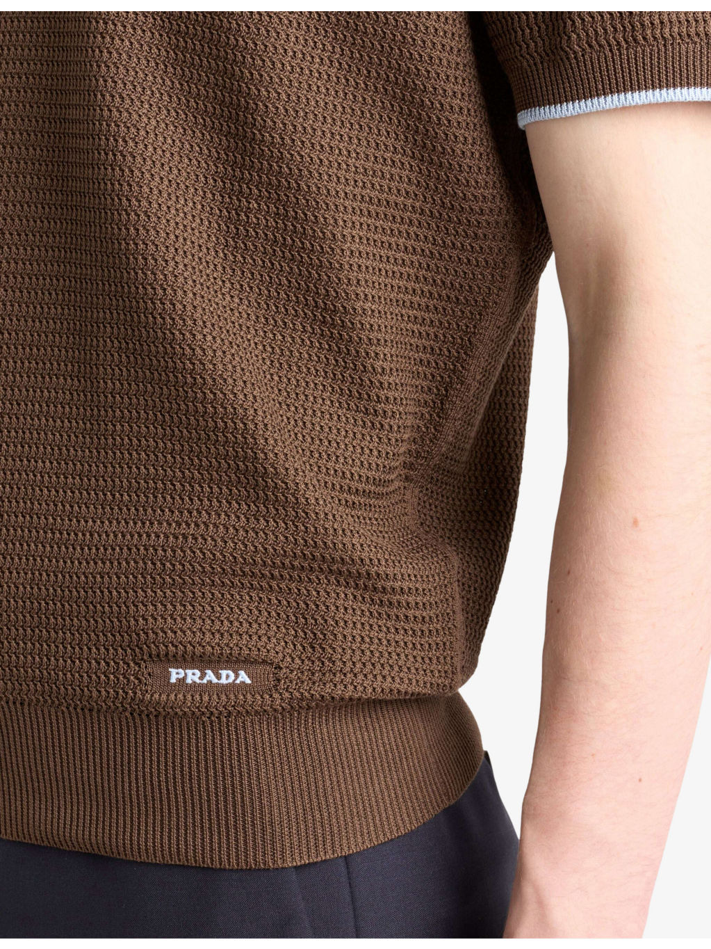 Logo-Embroidered Crochet Silk and Cotton Polo Shirt - 5